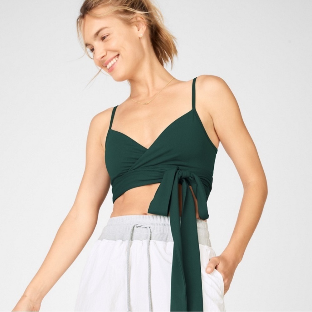 NWT Fabletics Nola Low Impact Sports Bra Dark Pine Green Size Large